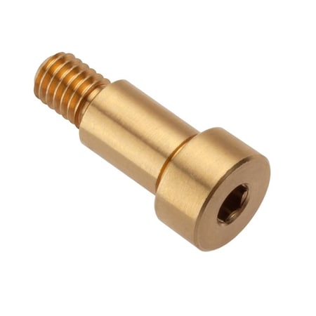 Ampg Shoulder Screw, 2A Thr Sz, 1/4 in Thr Lg, 3/8 in Shoulder Lg, Brass STR55014F06