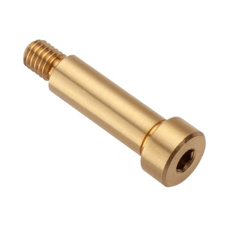 Ampg Shoulder Screw, 2A Thr Sz, 1/4 in Thr Lg, 3/4 in Shoulder Lg, Brass STR55014F12