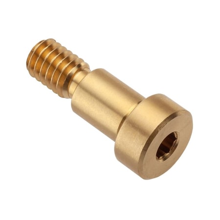 Ampg Shoulder Screw, 2A Thr Sz, 1/2 Thr Lg, 1/2 in Shoulder Lg, Brass STR55038C08