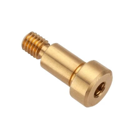 Ampg Shoulder Screw, 6g Thr Sz, 4mm Thr Lg, 6 mm Shoulder Lg, Brass STR550M4X6
