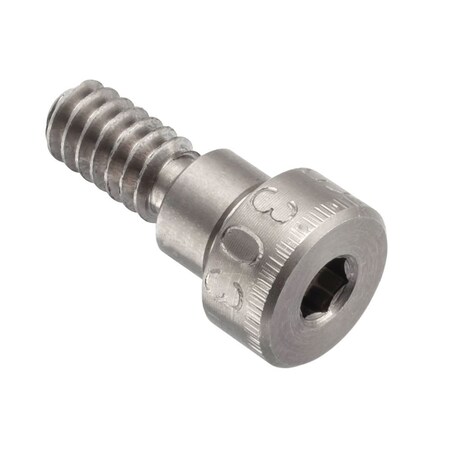 Ampg Shoulder Screw, 3A Thr Sz, 3/8 Thr Lg, 3/16 in Shoulder Lg, 18-8 Stainless Steel STR60114C03