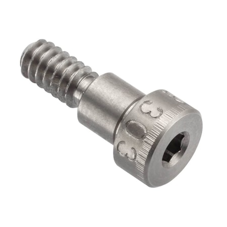Ampg Shoulder Screw, 3A Thr Sz, 3/8 Thr Lg, 1/4 in Shoulder Lg, 18-8 Stainless Steel STR60114C04