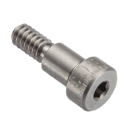 Ampg Shoulder Screw, 3A Thr Sz, 3/8 Thr Lg, 5/16 in Shoulder Lg, 18-8 Stainless Steel STR60114C05