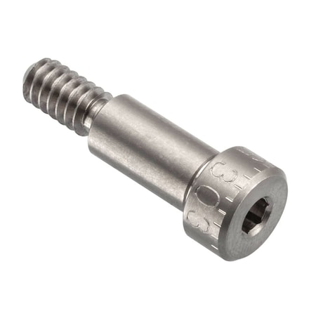 Ampg Shoulder Screw, 3A Thr Sz, 3/8 Thr Lg, 1/2 in Shoulder Lg, 18-8 Stainless Steel STR60114C08
