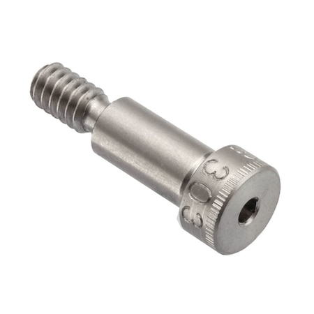 Ampg Shoulder Screw, 3A Thr Sz, 3/8 Thr Lg, 1/2 in Shoulder Lg, 18-8 Stainless Steel STR60114C08-DD
