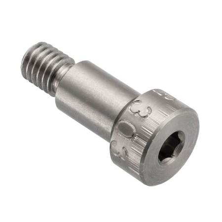 Ampg Shoulder Screw, 3A Thr Sz, 1/4 in Thr Lg, 3/8 in Shoulder Lg, 18-8 Stainless Steel STR60114F06