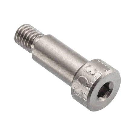 Ampg Shoulder Screw, 3A Thr Sz, 1/4 in Thr Lg, 1/2 in Shoulder Lg, 18-8 Stainless Steel STR60114F08