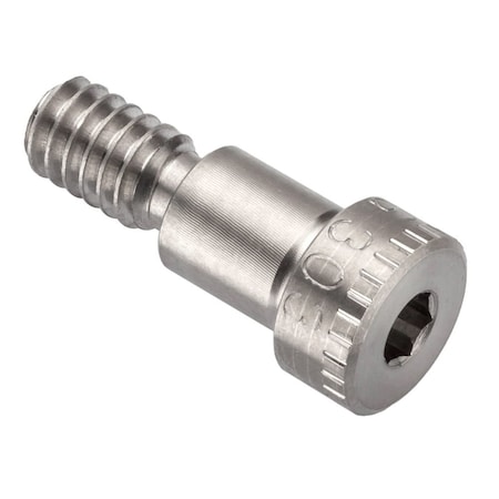 Ampg Shoulder Screw, 3A Thr Sz, 7/16 Thr Lg, 3/8 in Shoulder Lg, 18-8 Stainless Steel STR60151C06