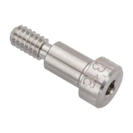 Ampg Shoulder Screw, 3A Thr Sz, 3/8 Thr Lg, 3/8 in Shoulder Lg, 316 Stainless Steel STR60214C06