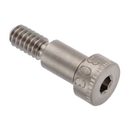 Ampg Shoulder Screw, 3A Thr Sz, 3/8 Thr Lg, 3/8 in Shoulder Lg, 18-8 Stainless Steel STR78814C06