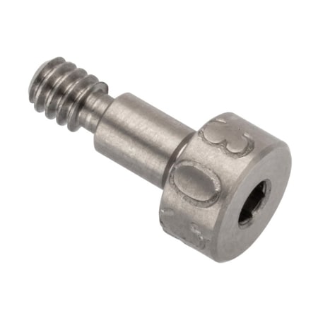 Ampg Shoulder Screw, 3A Thr Sz, 5/32 Thr Lg, 3/16 in Shoulder Lg, 18-8 Stainless Steel STR78818C03