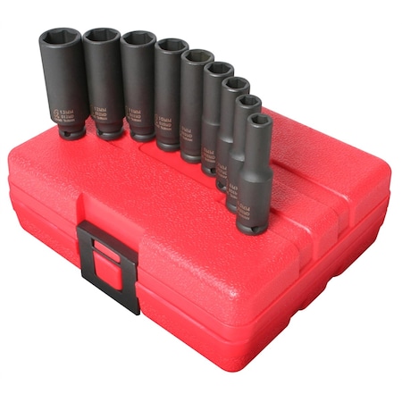 Sunex 1/4" Drive Deep Impact Socket Set, Metric, 9 pcs 1812