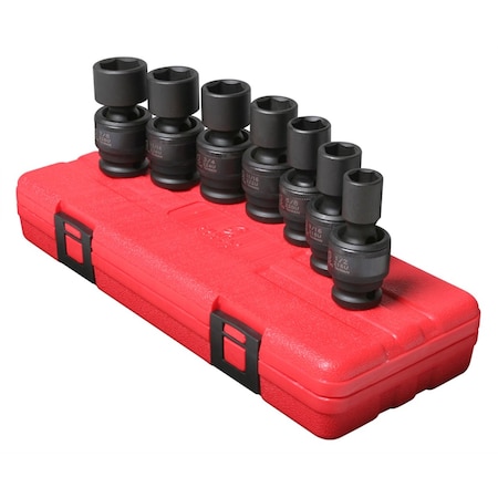 Sunex 1/2" Drive Universal Impact Socket Set, SAE, 7 pcs 2654