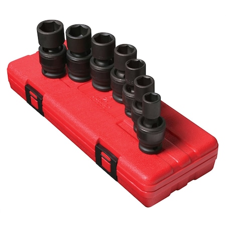 Sunex 1/2" Drive Universal Impact Socket Set, Metric, 7 pcs 2655
