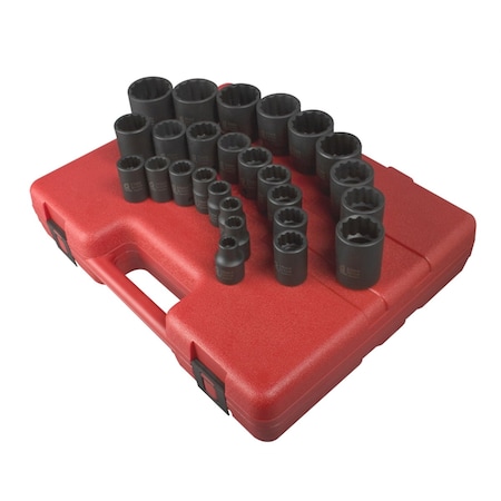 Sunex Impact Socket Set, 1/2"Dr, 26 pcs. 2826