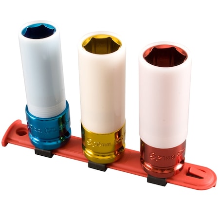 Sunex Wheel Protector Impact Socket Set mm, 3Pc 2842