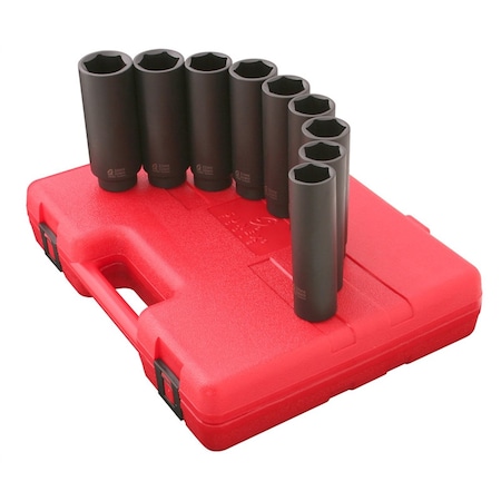Sunex Extra Long/Deep Impact Socket Set, 12 Piece 1/2" Dr SUN2851