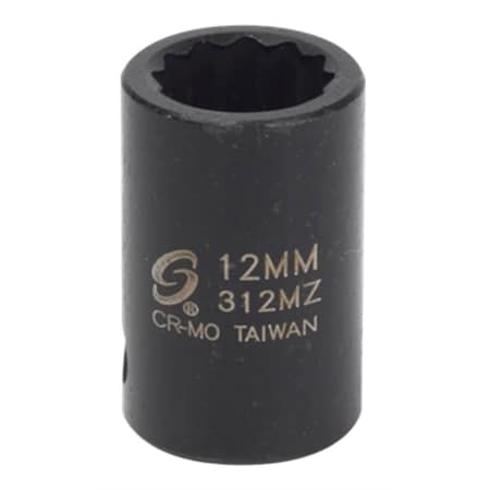 Sunex 3/8" Drive, 12mm Size, Metric Socket, 12 Points, 12Pt, 12mm, 3/8"Dr 312MZ