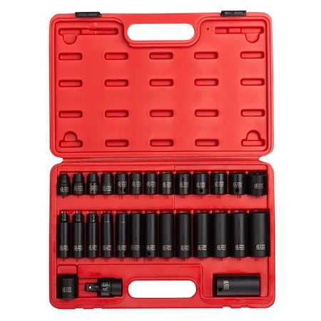 Sunex 3/8" Drive Master Impact Socket Set, Metric, 29 pcs 3330