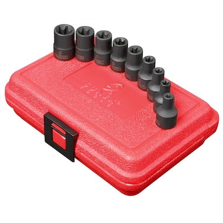 Sunex Extrnl Str Impct Socket Set, 3/8"Dr, 9pcs. 3670SE