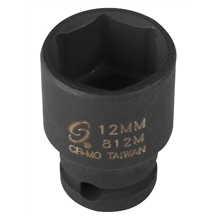 Sunex Standard Impact Socket 12Mm, 1/4" Drive 6 SUN812M
