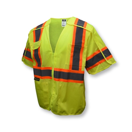 Radians Radians SV24-3 Type R Class 3 Breakaway, 100% Polyester Mesh, Zip-N-Rip Closure Closure, Size XL-2X SV24-3GM-XL/2X