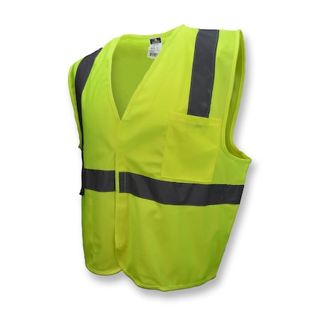 Radians Hi-Vis Economy Safety Vest 2XL Class 2 U-Block Back, , Hook & Loop SV2GS2X