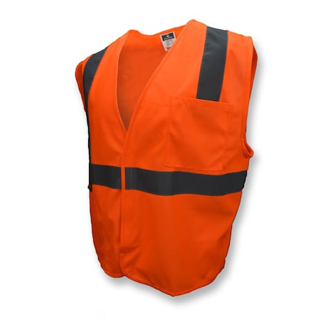 Radians Hi-Vis Economy Safety Vest 3XL Class 2 U-Block Back, , Hook & Loop 3 Pockets SV2OS3X