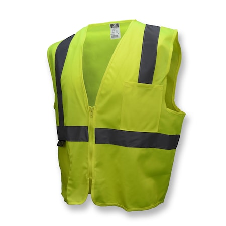 Radians Hi-Vis Economy Safety Vest S Class 2 U-Block Back, , Zipper Closure SV2ZGSS