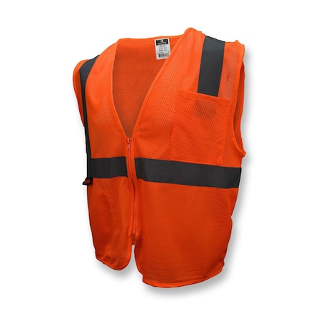 Radians Hi-Vis Economy Safety Vest L Class 2 U-Block Back, , Zipper Closure SV2ZOML