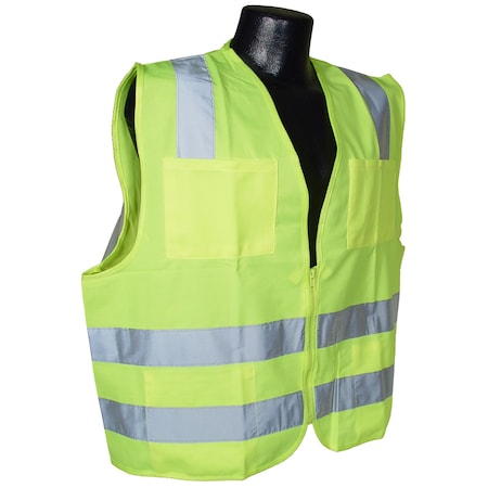 Radians Hi-Vis Safety Vest 2XL Class 2 , Zipper 6 Pockets SV8GS2X