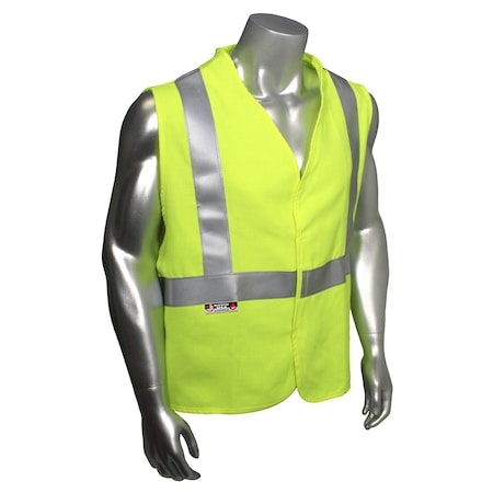 Radians Hi-Vis FR Safety Vest 3XL Class 2 , Hook & Loop 0 Pockets SV92-2VGSFR-3X