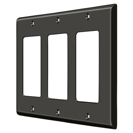 Deltana Triple Rocker Switch Plate, Number of Gangs: 3 Solid Brass, Oil Rubbed Bronze Finish SWP4740U10B