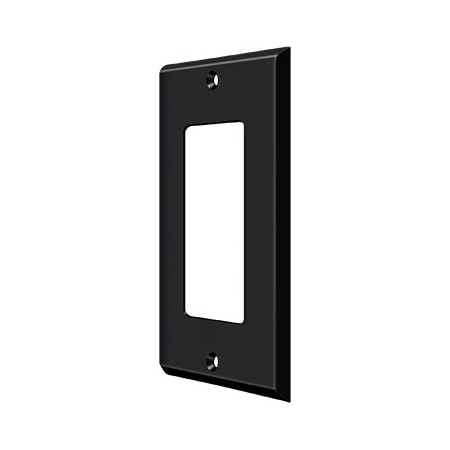 Deltana Single Rocker Switch Plate, Number of Gangs: 1 Solid Brass, Paint Black Finish SWP4754U19