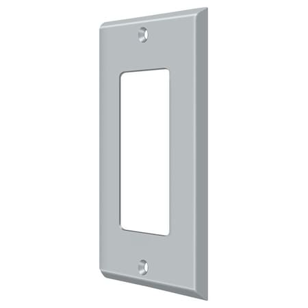 Deltana Single Rocker Switch Plate, Number of Gangs: 1 Solid Brass, Brushed Chrome Finish SWP4754U26D