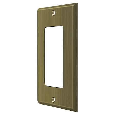 Deltana Single Rocker Switch Plate, Number of Gangs: 1 Solid Brass, Antique Brass Finish SWP4754U5