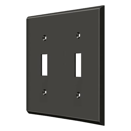 Deltana Double Standard Switch Plate, Number of Gangs: 2 Solid Brass, Oil Rubbed Bronze Finish SWP4761U10B