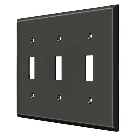 Deltana Triple Standard Switch Plate, Number of Gangs: 3 Solid Brass, Oil Rubbed Bronze Finish SWP4763U10B