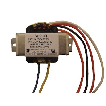 Supco Transformer, 20VA, 120/208/240VAC SXT114
