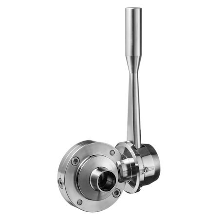 Usa Industrials Sanitary Fitting, Butt Weld, 304SS, Butterfly Valve, 1-1/2" BULK-STF-VAL-2