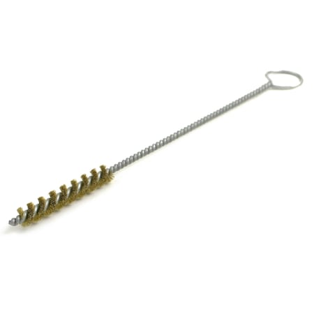 Brush Research Manufacturing 84B875 84 Series Tube Brush-For Thru Holes. .875" Dia., .010 Brass, 3" Brush Part, 12" OAL, Ring Handle 84B875
