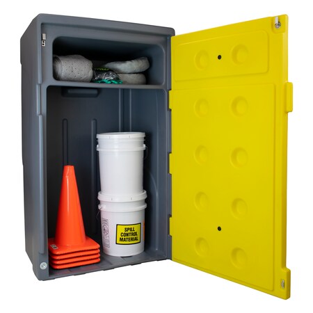 Forte Products Spill Kit Station, Grey Body Yellow Door 8003224