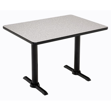 Kfi Rectangle KFI Mode 30" x 48" Conference Table, Grey Nebula Finish, Black T-leg Base, Bistro Height T3048-B2065-BK-GYN-38