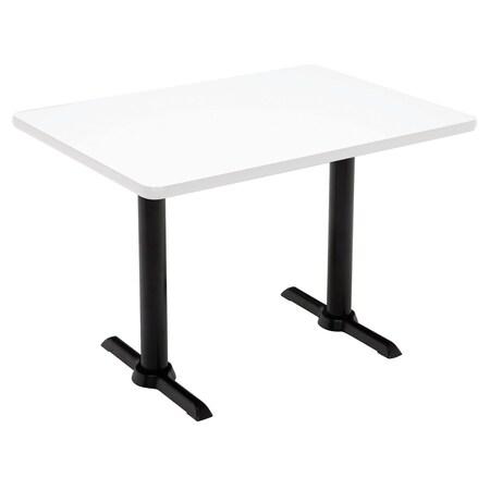 Kfi Rectangle 60 W, 30 L, 41 H, Laminate Top, Designer White T3060-B2065-BK-D354-38
