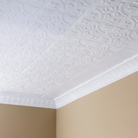 Great Lakes Tin Jamestown Ceiling Tile, 24 in W x 24 in L, 15/16 in Grid Size, 5 PK T5100