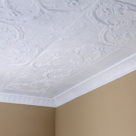 Great Lakes Tin Saginaw Ceiling Tile, 24 in W x 24 in L, 15/16 in Grid Size, 5 PK T5301