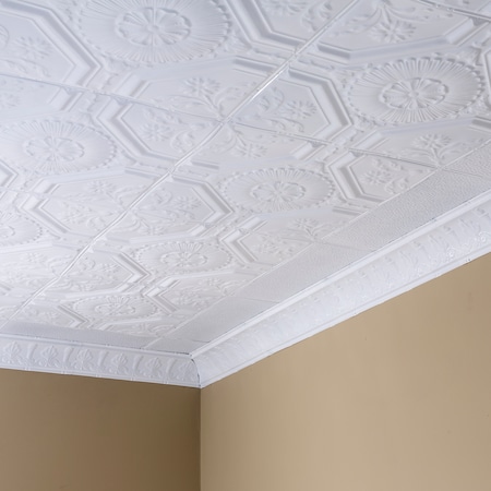 Great Lakes Tin Rochester Ceiling Tile, 24 in W x 24 in L, 15/16 in Grid Size, 5 PK T5800