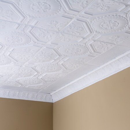 Great Lakes Tin Rochester Ceiling Tile, 24 in W x 24 in L, 15/16 in Grid Size, 5 PK T5801