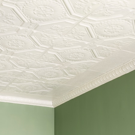 Great Lakes Tin Rochester Ceiling Tile, 24 in W x 24 in L, 15/16 in Grid Size, 5 PK T5802