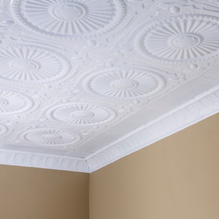 Great Lakes Tin Toronto Ceiling Tile, 24 in W x 24 in L, 15/16 in Grid Size, 5 PK T5901